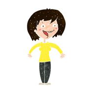 cartoon excited woman N130