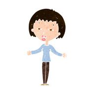 cartoon suspicious woman N19