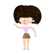 Cartoon Woman Waving N314