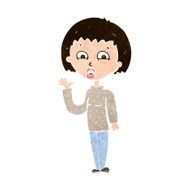 Cartoon Woman Waving N315