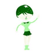 cartoon vampire girl waving N10