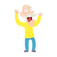 cartoon old man getting a fright N10