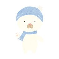 cartoon waving polar bear N41