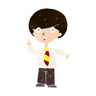 cartoon school boy answering question N47