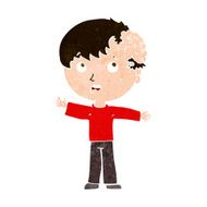 cartoon boy with growth on head N36
