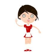 cartoon waitress making hand gesture N10