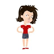 cartoon woman with hands on hips N205