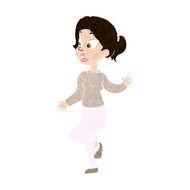 cartoon friendly woman waving N47