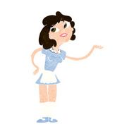 cartoon waitress serving N9