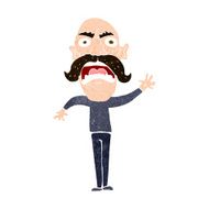 cartoon angry old man N144