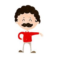 cartoon man making camp gesture N29