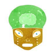 cartoon spooky robot head N11