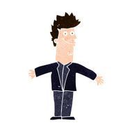 cartoon happy man with open arms N11