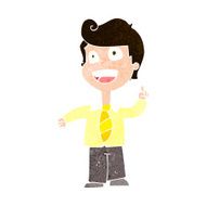 cartoon school boy raising hand N10