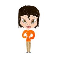 cartoon satisfied woman N10
