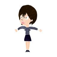 cartoon annoyed girl N22