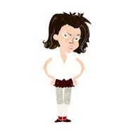 cartoon woman with hands on hips N207