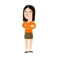 cartoon woman with folded arms N28