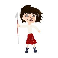 cartoon woman with spear N10
