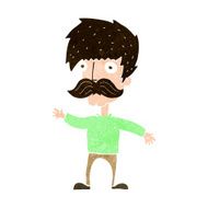 cartoon man with mustache waving N27