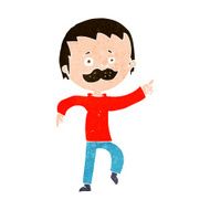 cartoon man with mustache pointing N28