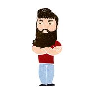 cartoon serious man with beard N20