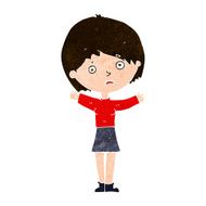 cartoon worried woman N73