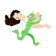 cartoon swamp monster carrying girl in bikini N10