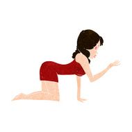 cartoon woman on all fours N19