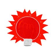 cartoon flashing red light bulb N8
