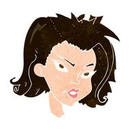 cartoon female face N140