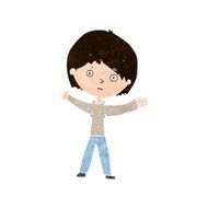 cartoon worried woman N74