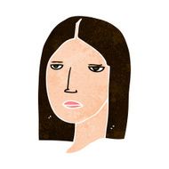 cartoon serious woman N19