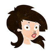 cartoon pretty surprised woman N9