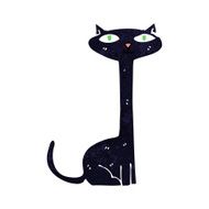 cartoon black cat N56