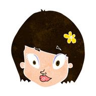 cartoon happy female face N172