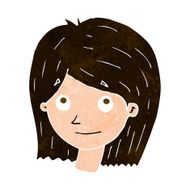 cartoon happy female face N173