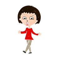 cartoon woman shrugging shoulders N454