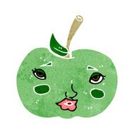 cartoon apple with face N18