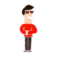 cartoon grinning man wearing sunglasses N8