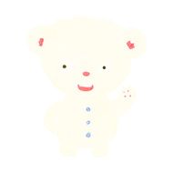 cartoon waving polar bear cub N29