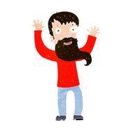 cartoon excited man with beard N9