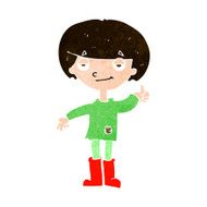 cartoon boy in poor clothing giving thumbs up symbol N9
