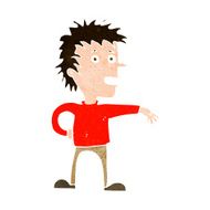 cartoon man making dismissive gesture N19