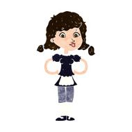 cartoon happy waitress woman N8