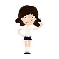 Cartoon Woman Waving N321