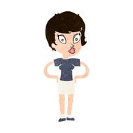 cartoon woman with hands on hips N208