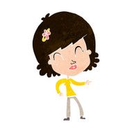 cartoon happy woman pointing N64