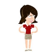 cartoon annoyed woman with hands on hips N9