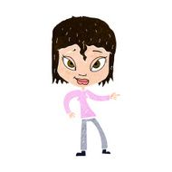 cartoon relaxed woman pointing N9